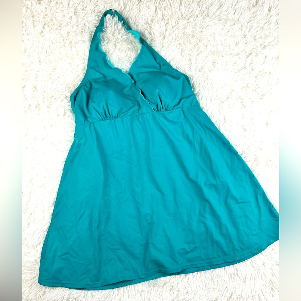 Tropical Escape One Piece Swim Dress 👗 Halter Plus Size 18